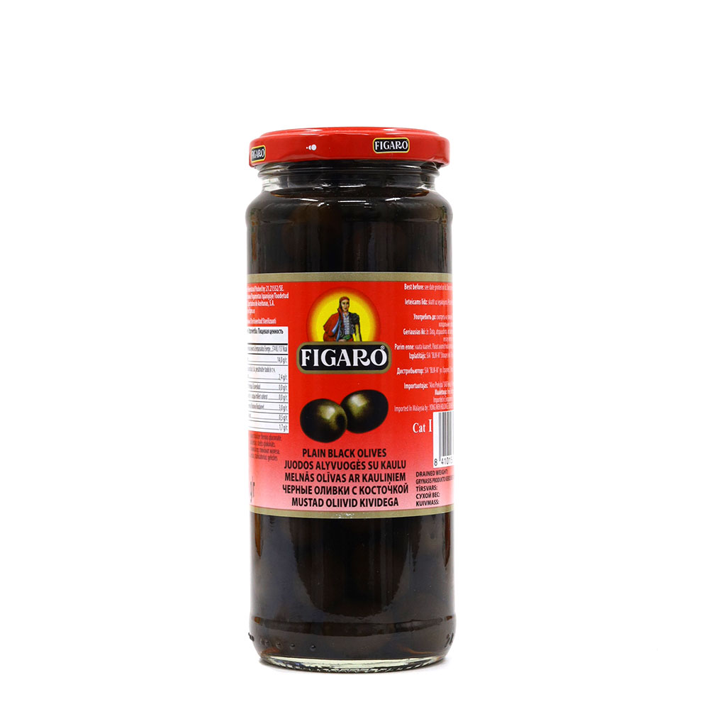 Figaro oliivi 340/200g musta kivellinen